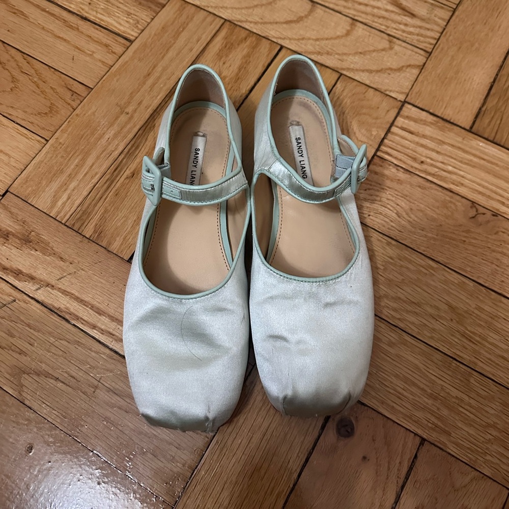 RARE sandy liang mint ballet/pointe/mary jane flats size 37
